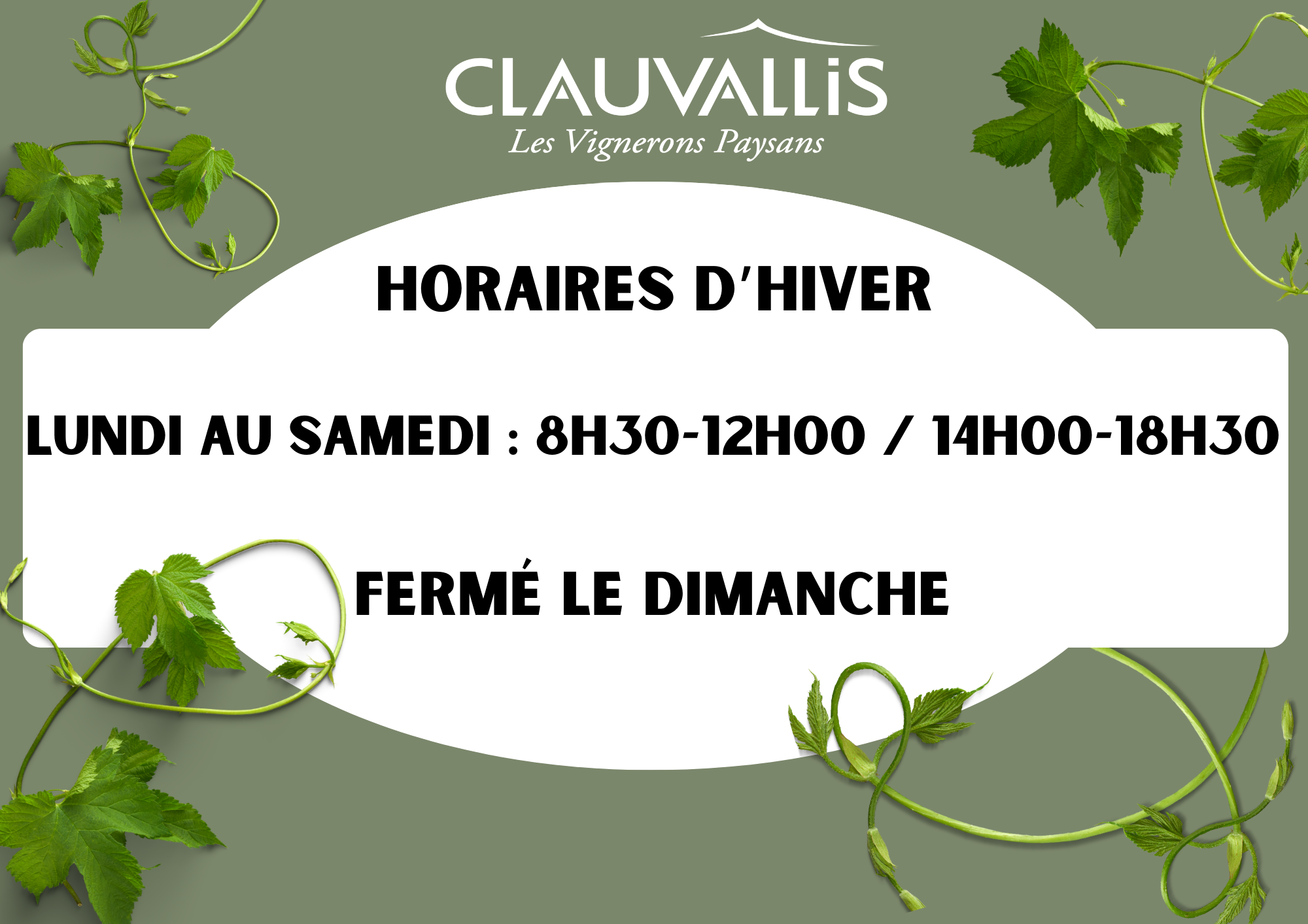 PASSAGE AUX HORAIRES D'HIVER